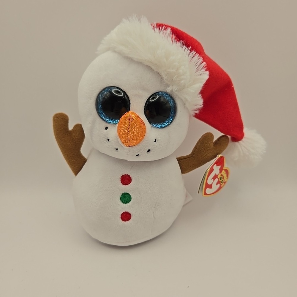 Scoop TY Beanie Baby Snowman‎ 6 Plushy Christmas